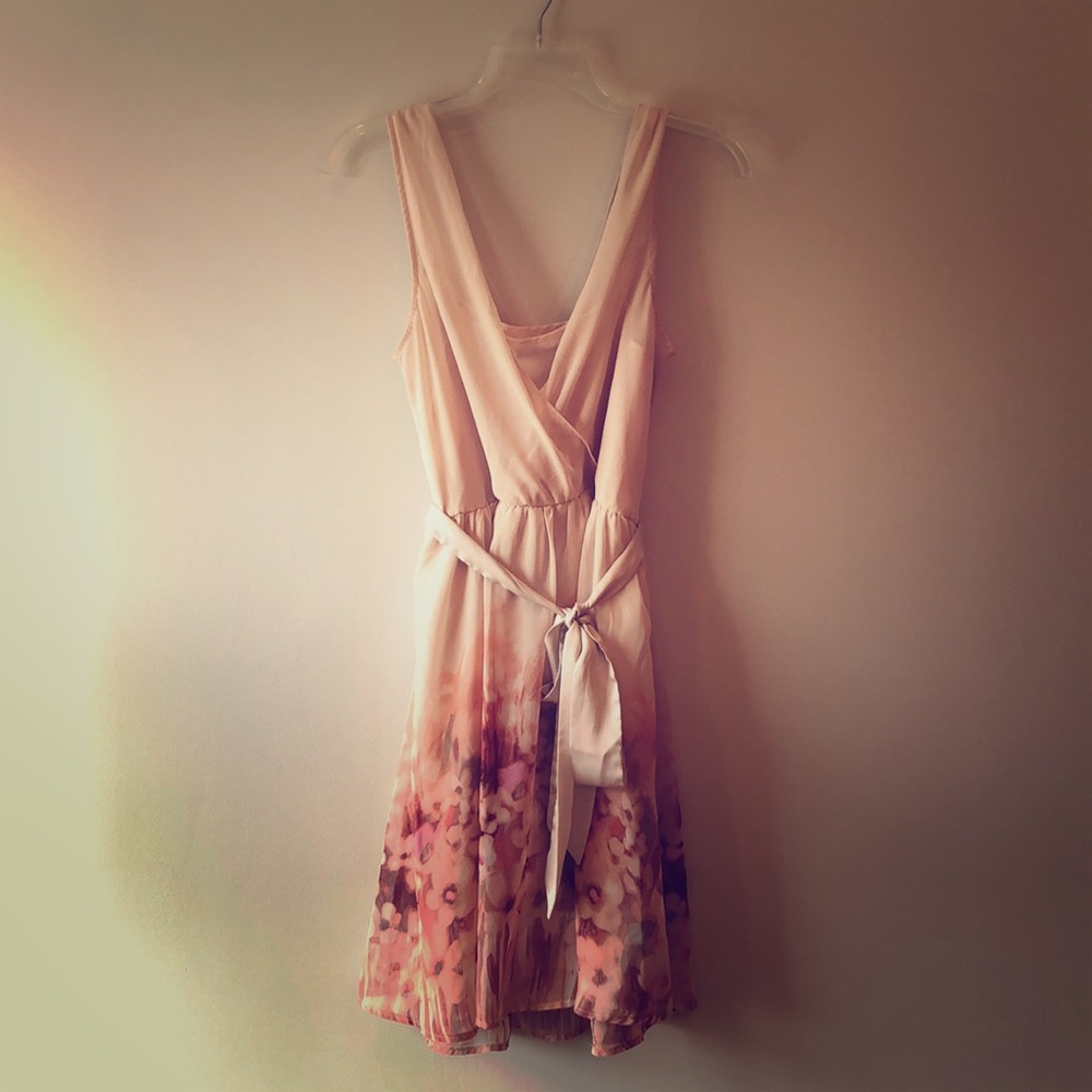 Lauren Conrad Sleeveless Flower Dress in Pale Pink